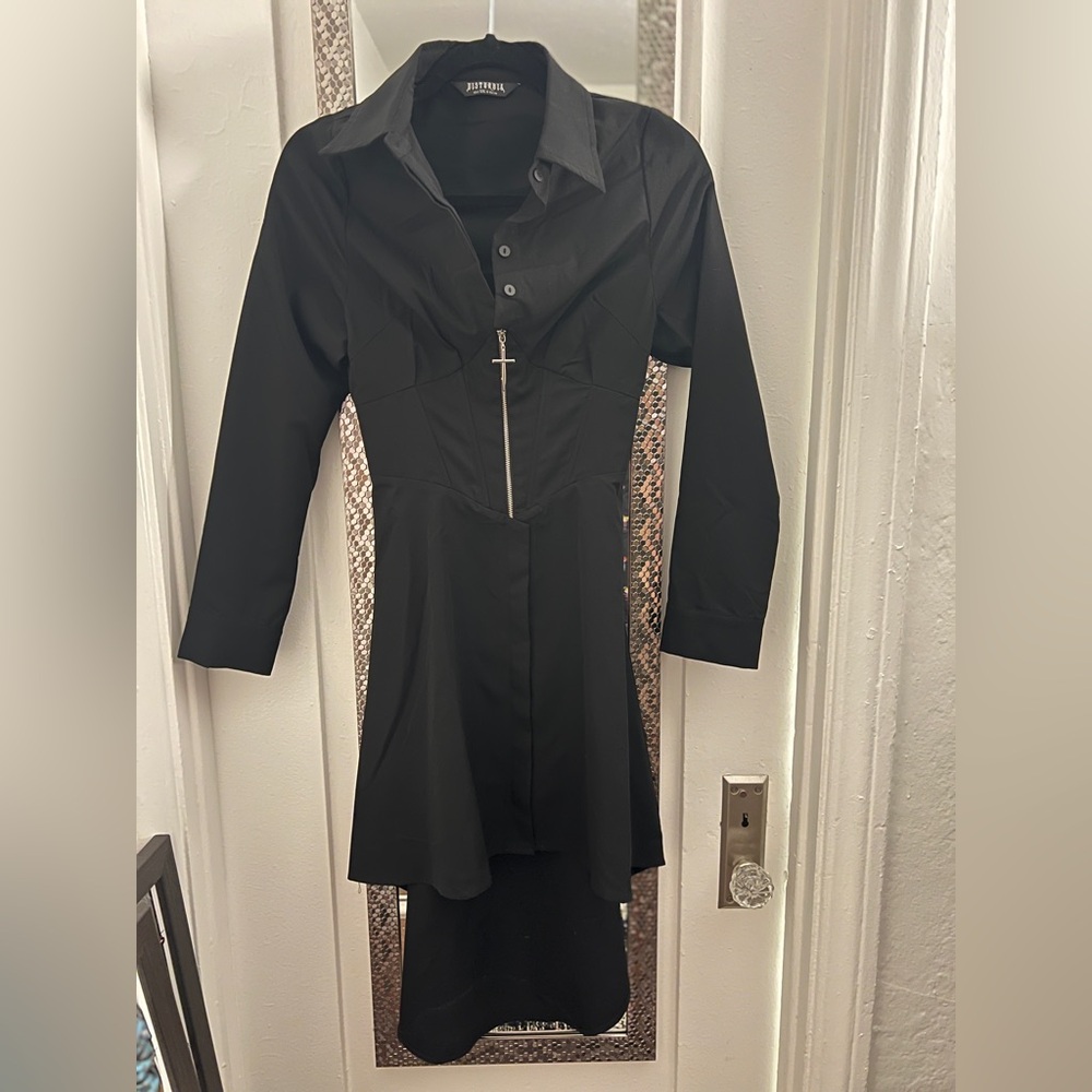 Disturbia Zippered Black Long Sleeve Dress